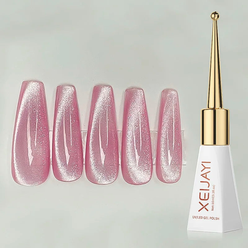 Pink Cat Eye Gel Nail Polish Set UV Semi-Permanent Varnish for Professionals