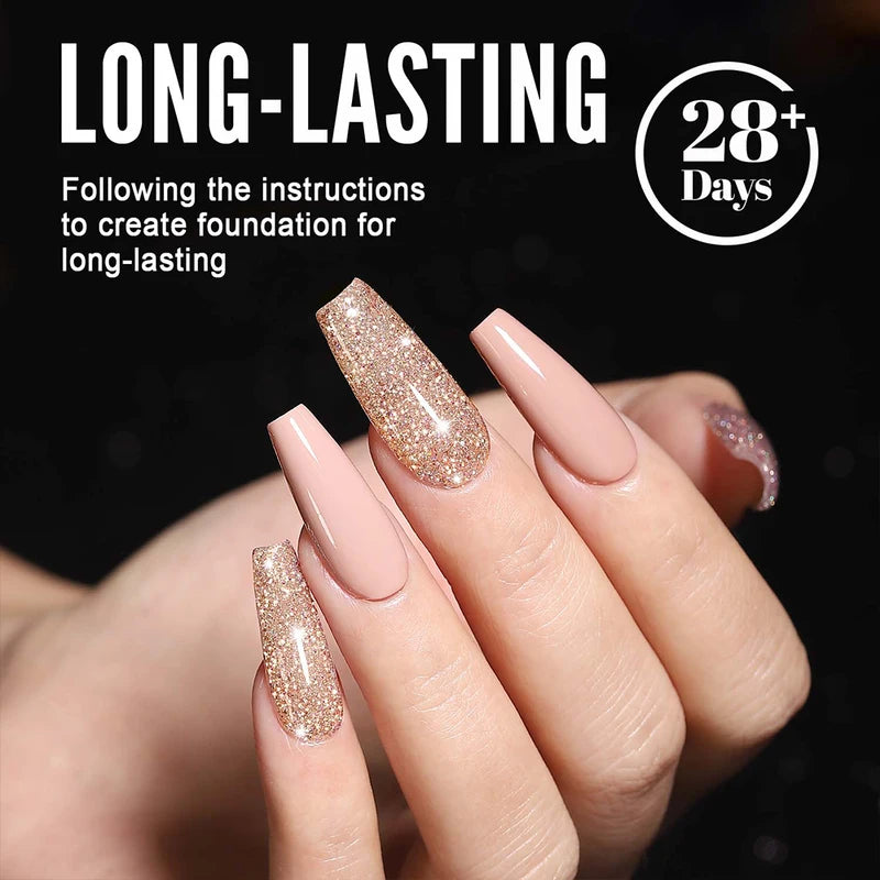 Reflective Glitter Gel Nail Polish 10ml UV Soak Off Varnish for Manicure
