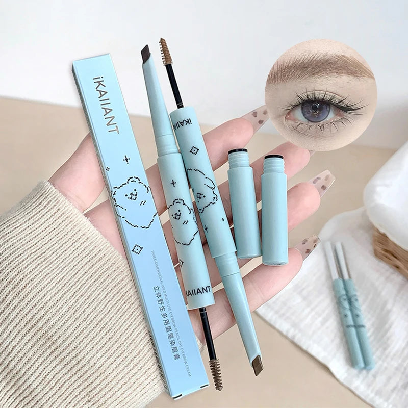 2-in-1 Waterproof Eyebrow Pencil & Tinting Mascara - Long-Lasting Natural Finish