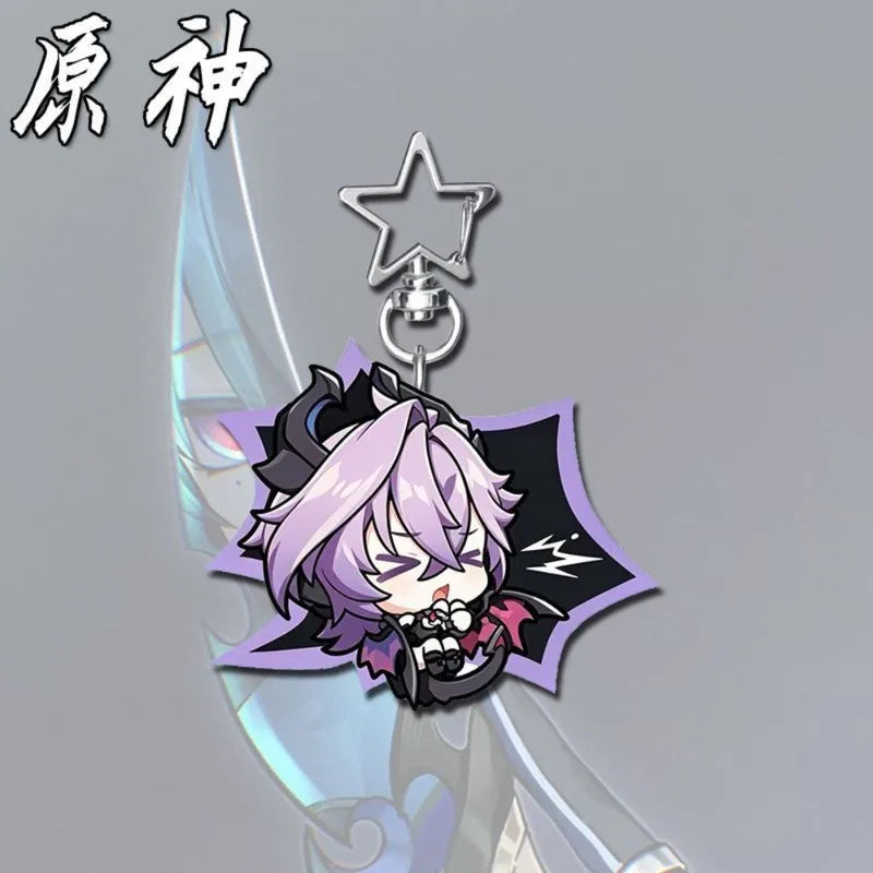 Anime Keychain Yuan Shen Men Cartoon Cosplay Acrylic Keyring Pendant Gift for Women