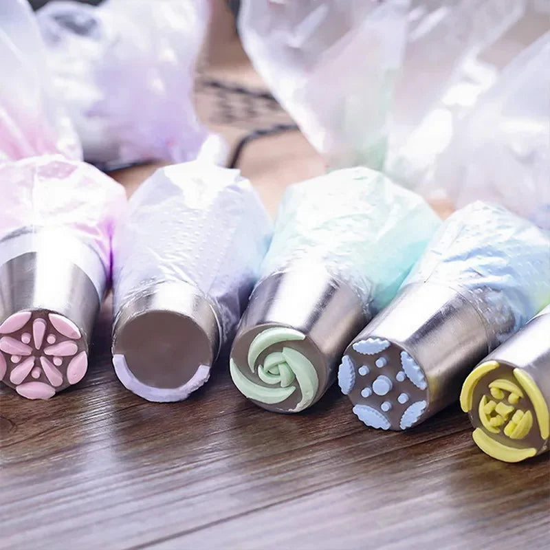 9 Pack Cake Piping Tips Set - Stainless Steel Decorating Nozzles for Cake & Pastry