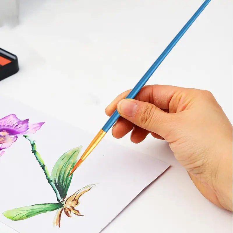 10Pcs Art Paint Brush Set for Acrylic Watercolor Oil & Crafts - Multi-Size Artist Tools