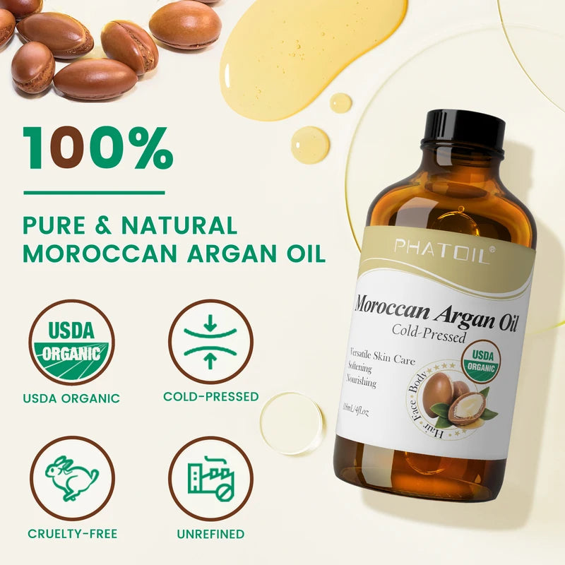 Organic Face Oil Set - Cold Pressed Carrier Oils for Skin & Hair - 118ml