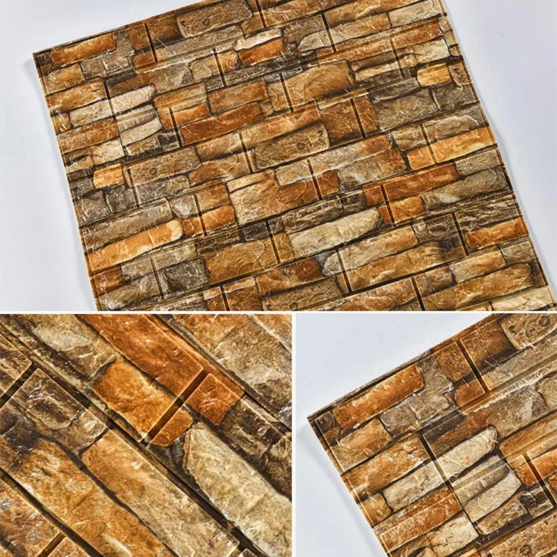 3D Imitation Brick Wall Sticker Self-Adhesive Removable Wallpaper for Living Room & Kitchen