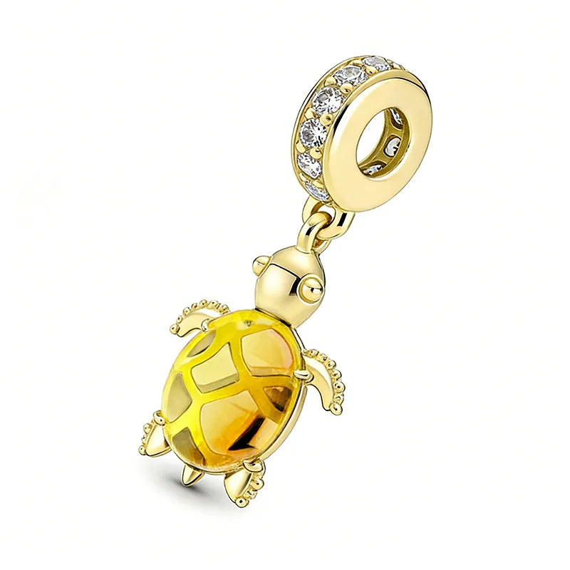 Charm Beads Set for Bracelets & Jewelry Making - Sparkling Cherry Blossom Heart Star Turtle