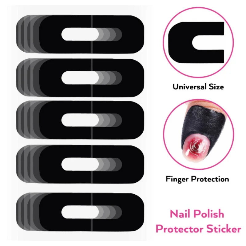 Nail Art Anti-Spill Stickers U-Shape Finger Edge Protectors for Nail Polish & Gel
