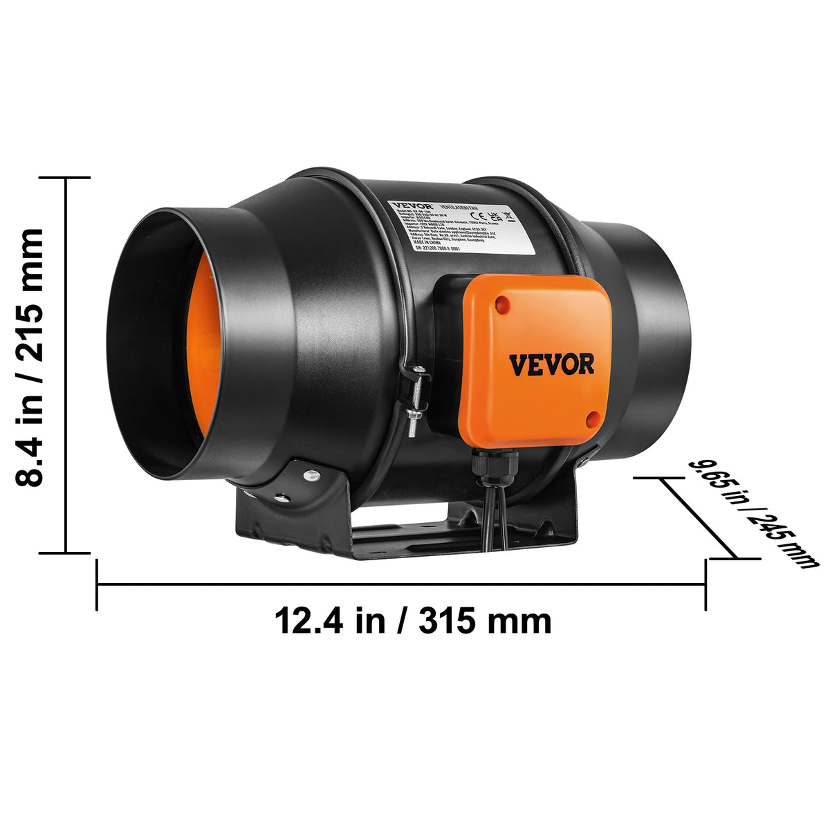 Inline Duct Fan with Temperature Humidity Controller 4/6/8 Inch for Ventilation