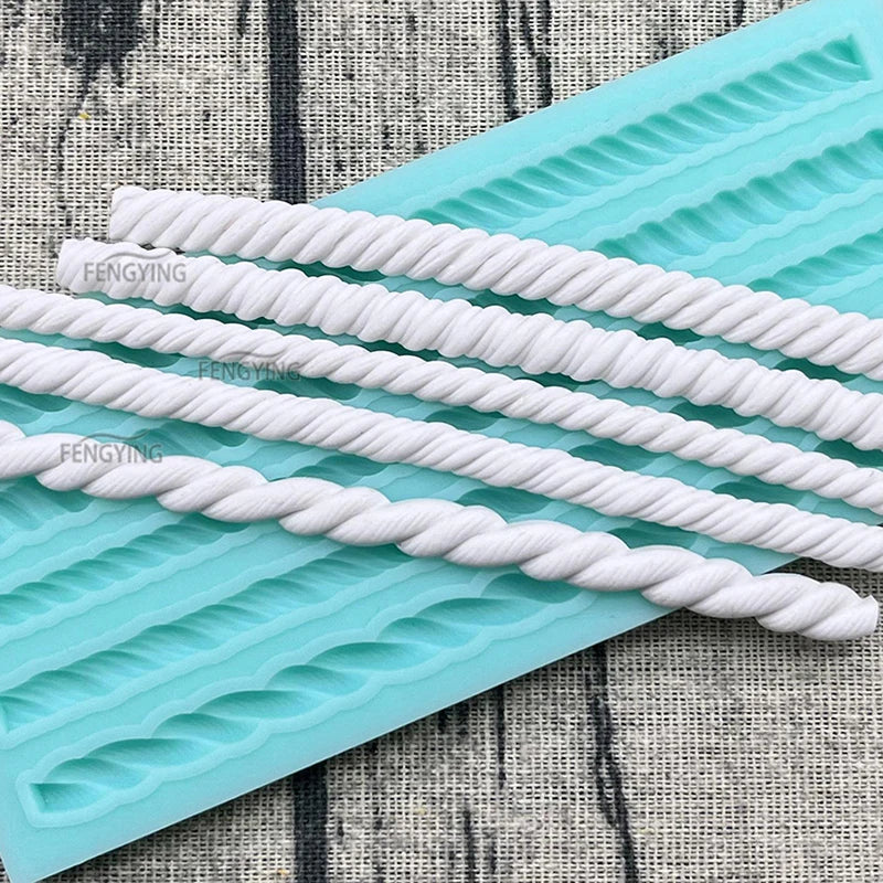 Silicone Cake Mold - Pearl Rope Wave Flower Gemstone Shape for Cake Decorating
