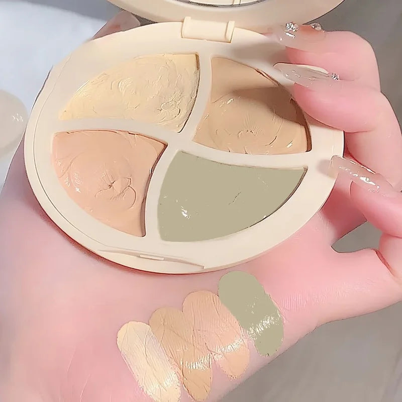 4 in 1 Waterproof Concealer Palette - Long-Lasting Natural Coverage with Contouring Shades