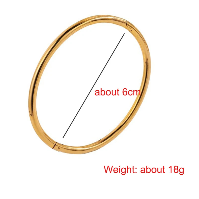 Waterproof Stainless Steel Cuff Bracelet for Women - Openable Metal Bangles Jewelry Gift