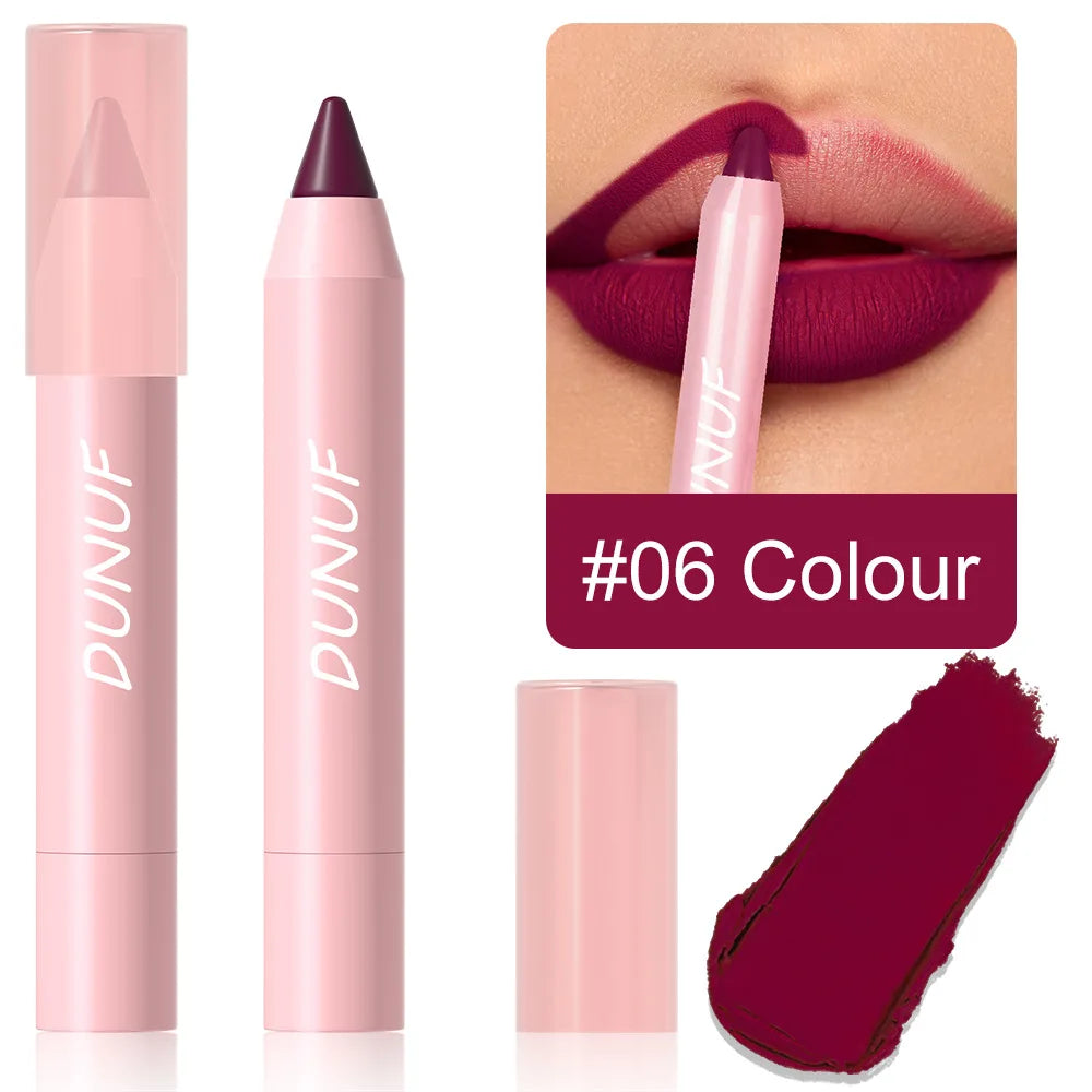 Waterproof Matte Lipstick Pencil - 18 Color Lip Makeup & Lip Liner Set