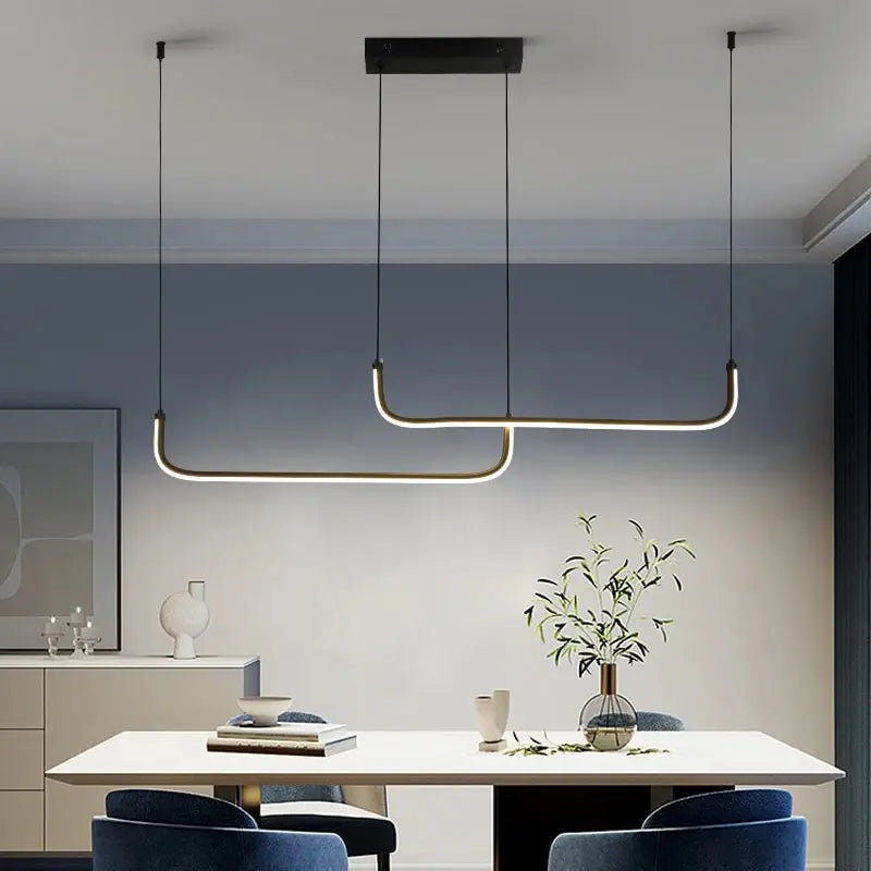 Modern Aluminum LED Pendant Light for Dining & Living Rooms - Adjustable Height