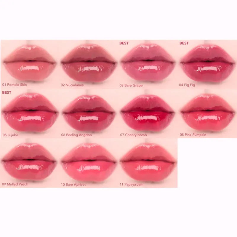 Lip Gloss Set with 11 Vibrant Shades - Hydrating, Non-Sticky, Water-Light Finish