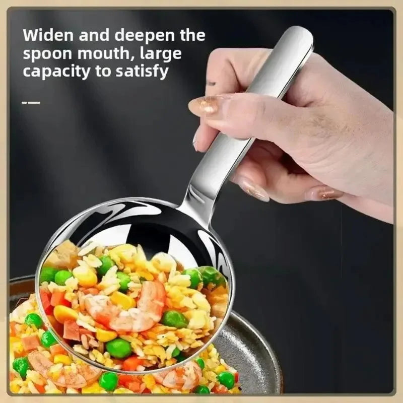 Stainless Steel Soup Ladle Large Ramen Spoon Kitchen Utensil Short Handle