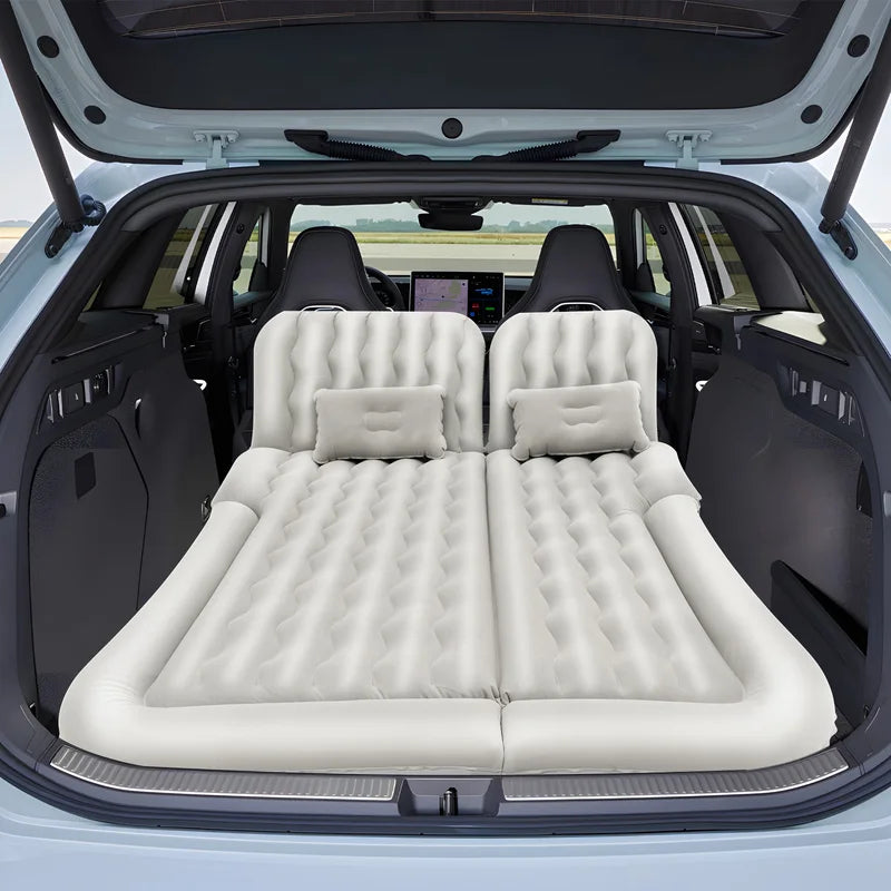 Inflatable Car Air Mattress with Pump - Universal Trunk Camping Bed for Travel & Sleeping