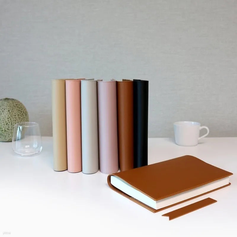 PU Leather Book Cover Solid Color Replaceable Notebook Cover Home Office