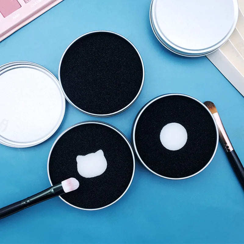 Makeup Brush Cleaner Sponge Dry Wash Box for Cosmetics & Powder Removal