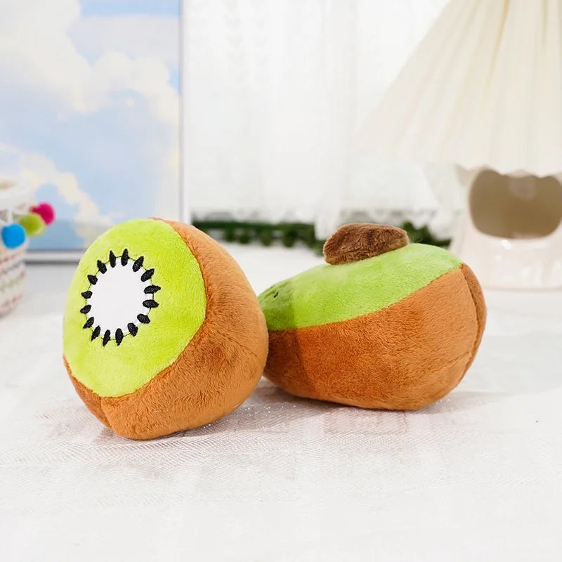 Chew-Friendly Fruit-Shaped Plush Dog & Cat Toy for Boredom Relief