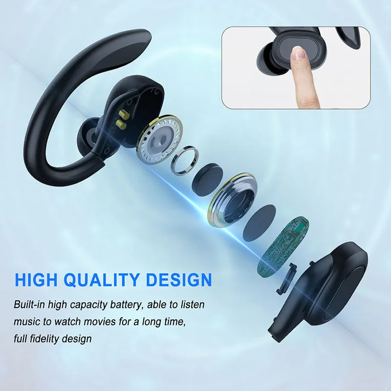 Wireless Sports Earphones Over Ear Headphones with Earhooks for Running