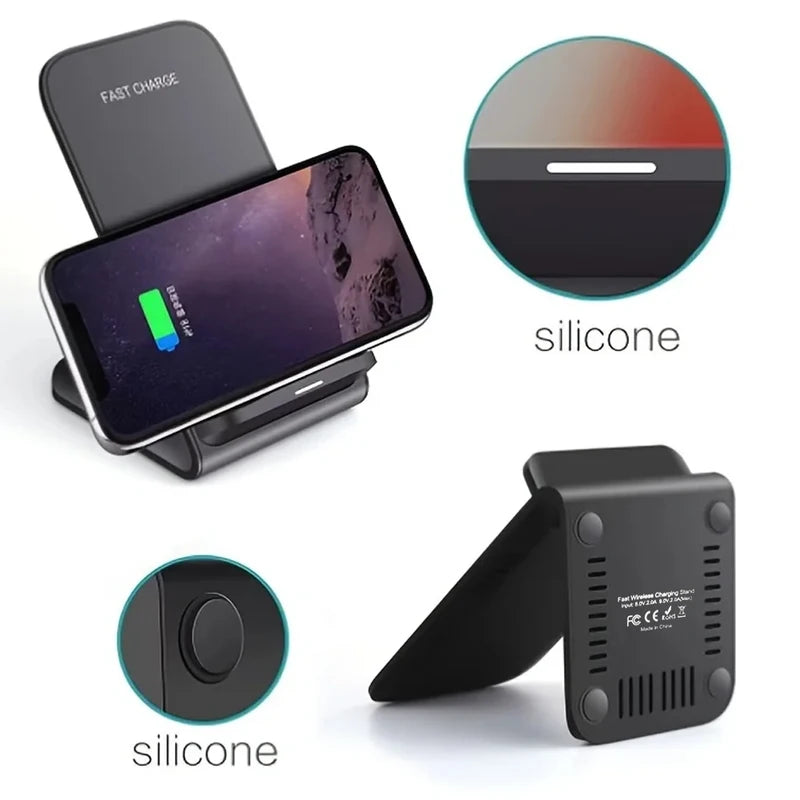 Fast Wireless Charging Stand for Samsung, iPhone, Xiaomi - Multiple Colors