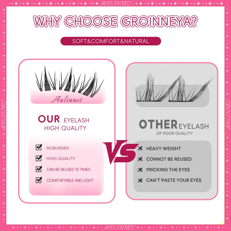 DIY Fluffy Lash Clusters 10-18mm for Natural Eye Makeup | Self Application