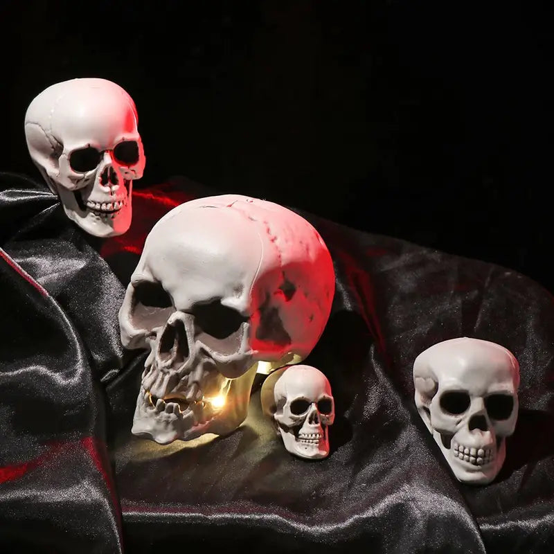 Hanging Human Skull Skeleton Halloween Photo Prop - Multiple Colors