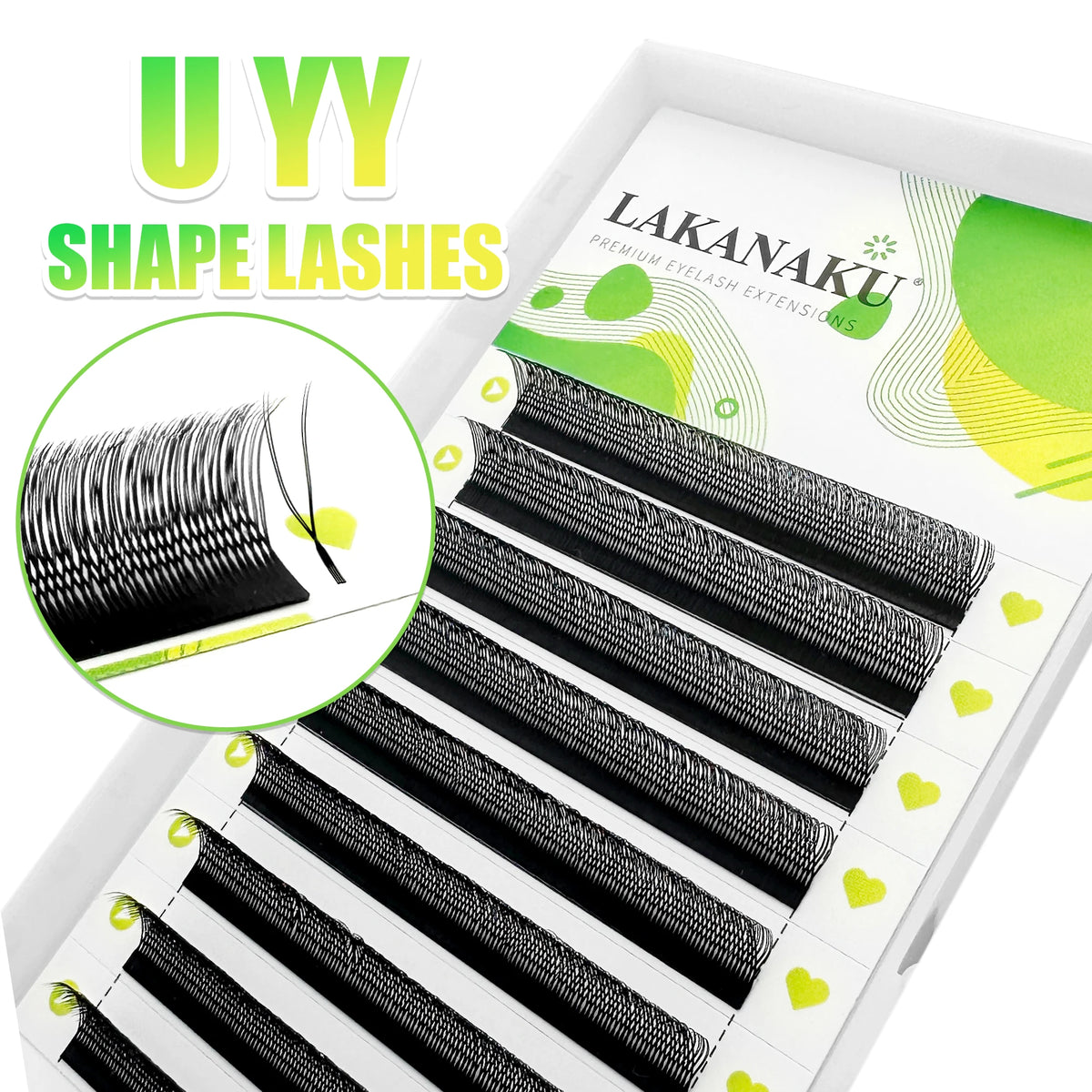 Premade 2D Eyelash Extensions M Curl Fan L-Shaped Eyelash Clusters for Lash Extension