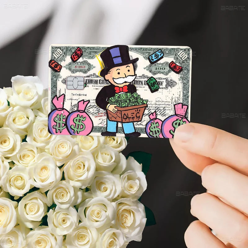Monopoly Dollar Cartoon Card Skin Stickers for Credit & Debit Cards - Waterproof & Scratch Resistant