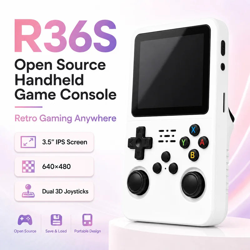 R36S Retro Handheld Game Console with 3.5-Inch IPS Screen Portable Video Player