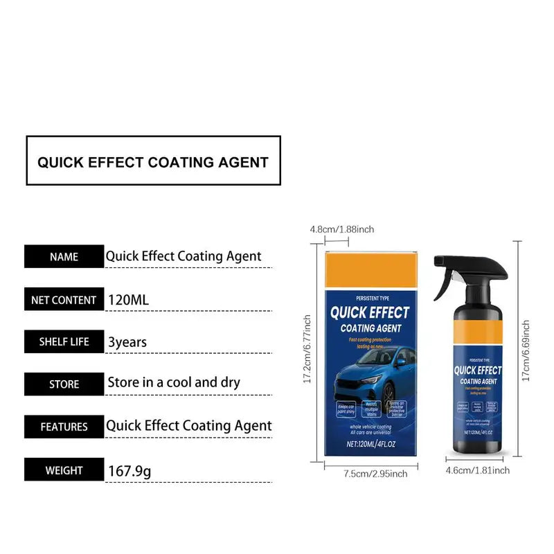 120ml Car Coating Spray Ceramic Wax Protectant Waterless Wash for Vehicles