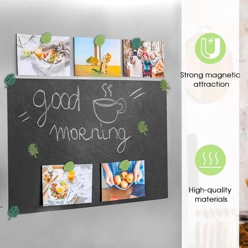 3D Plant Leaves Refrigerator Magnets Set - Decorative ABS Magnetic Patches for Whiteboards & Kitchen