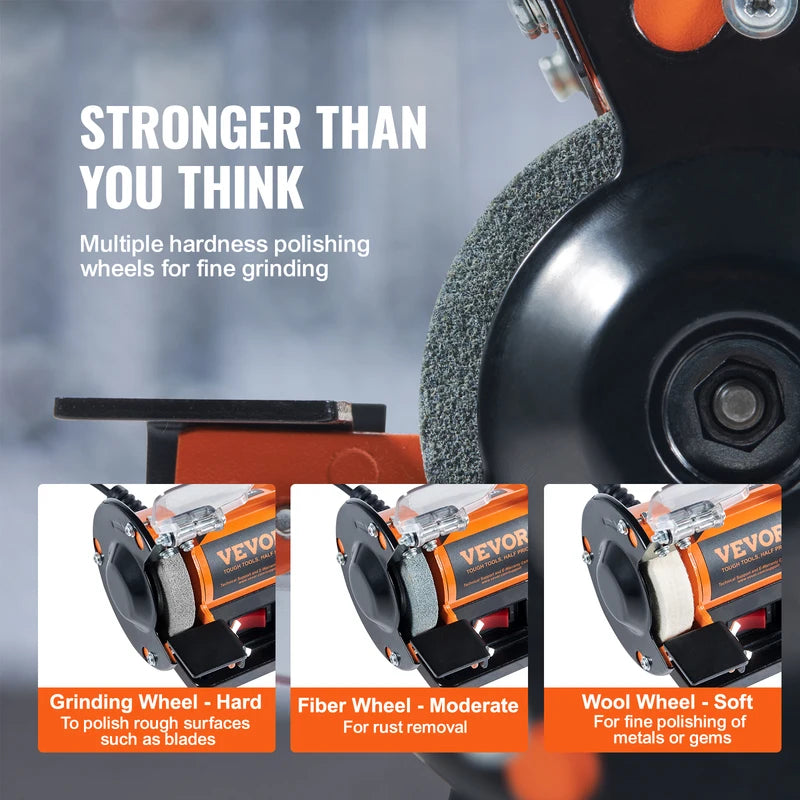 Jewelry Polisher Buffer Machine with Brushless Motor & 3 Polishing Wheels