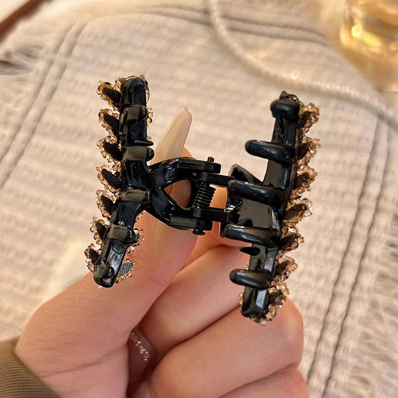 Rhinestone Leaf-Shaped Hair Claw Clamp for Strong Hold Buns - Multiple Colors