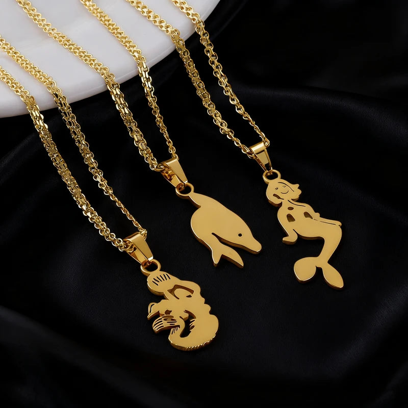 Minimalist Gold Letter Necklace for Women - Stainless Steel Daily Wear Jewelry