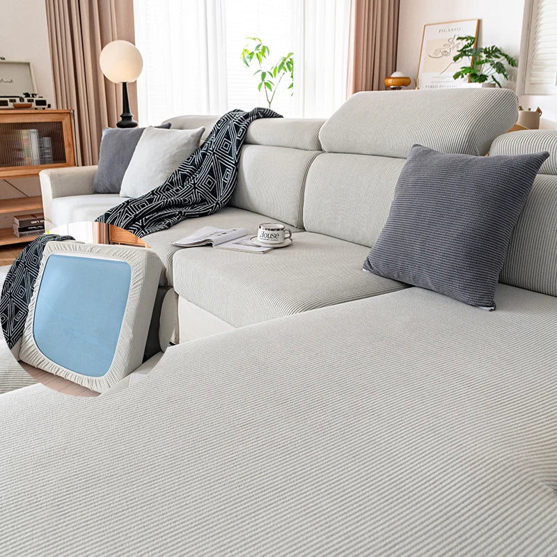 Elastic Sofa Cover for Living Room Protects & Pets Removable Cushion Protector