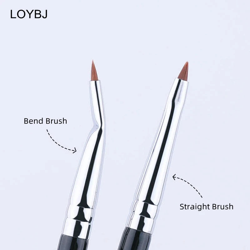 Eyeliner Brush Set for Precise Eye Makeup - Bent & Straight Fine Liner Makeup Tools