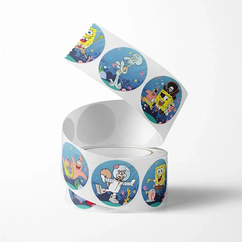 SpongeBob SquarePants Sticker Set - 500 Cartoon Anime Decals for Kids Luggage and Stationery
