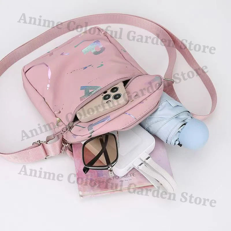 Anime Cartoon Shoulder Bag for Men Women Portable Zipper Crossbody Storage Pouch