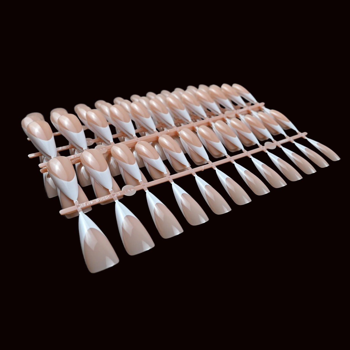 120Pcs Medium-Long French Pointed Press-On Nails Brightening False Nails
