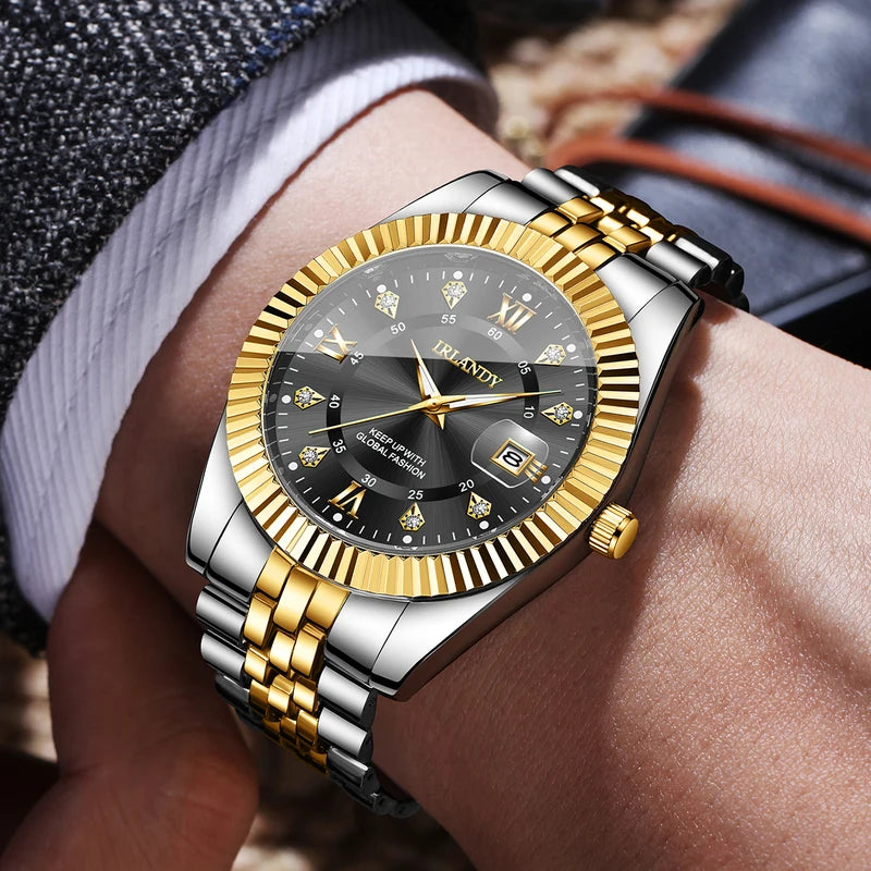 Men's Business Quartz Watch with Stainless Steel Strap - Multiple Colors
