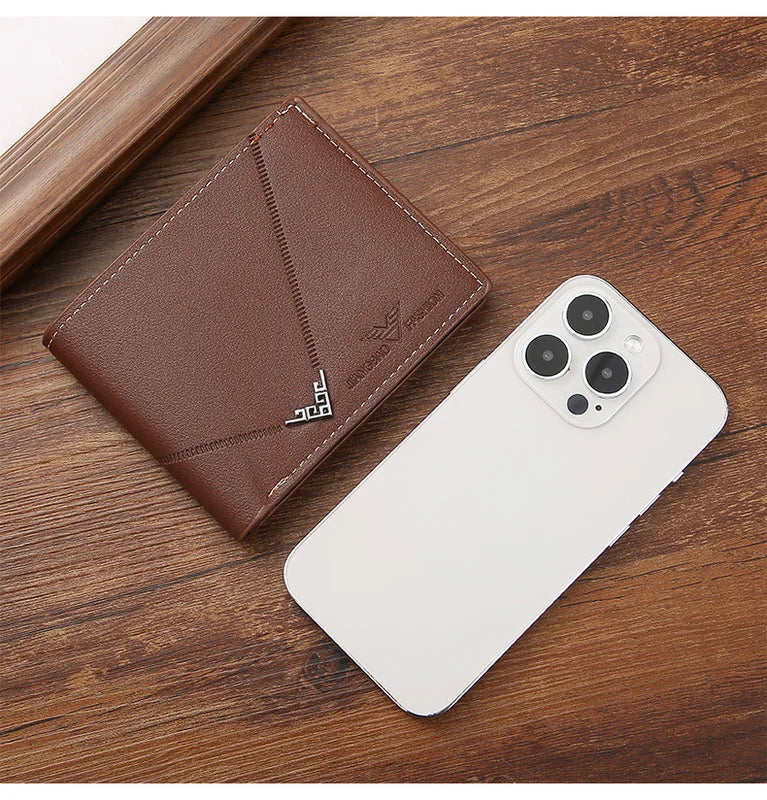 Men's Slim Leather Money Clip Wallet Card Holder Bifold Casual Purse