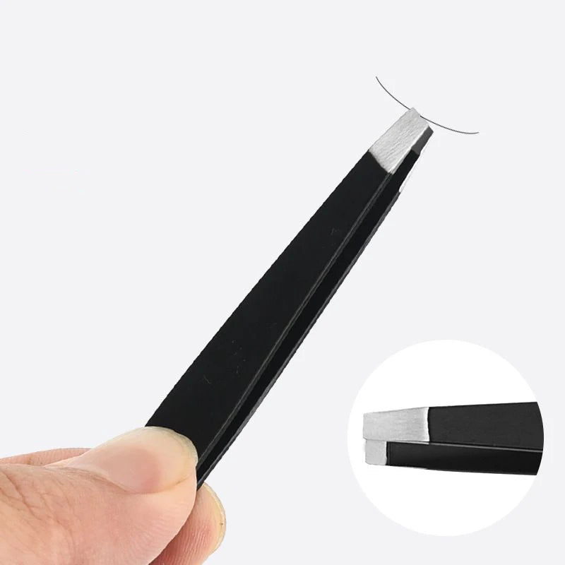Stainless Steel Eyebrow Tweezers Professional Facial Hair Removal & Shaping Tool Kit
