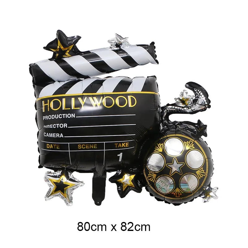 4PCS Movie Night Party Decorations Foil Balloons Sunglasses Popcorn Balloons for Birthday & Celebration