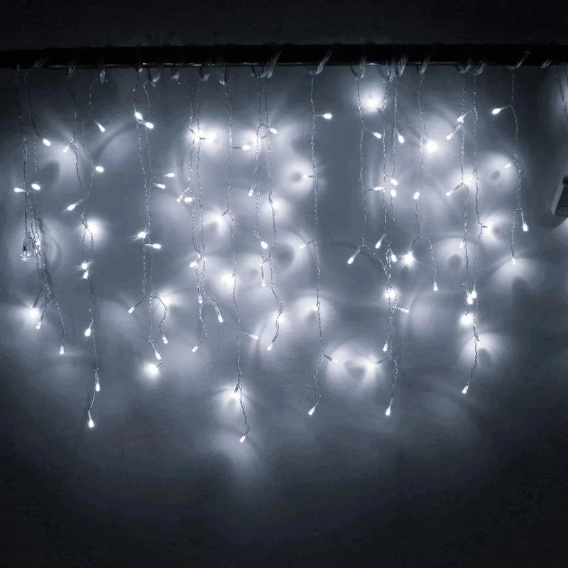 Outdoor Icicle LED String Lights 5m Drop Curtain Garden Xmas Decoration