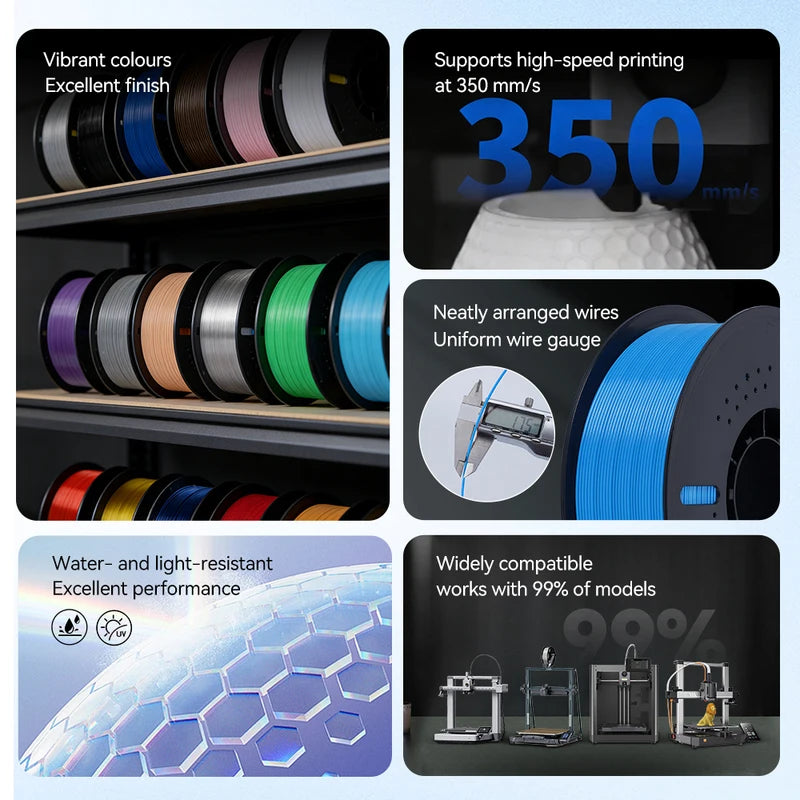 10kg PLA & PETG 3D Printer Filament Set - 1.75mm Multiple Colors & Materials