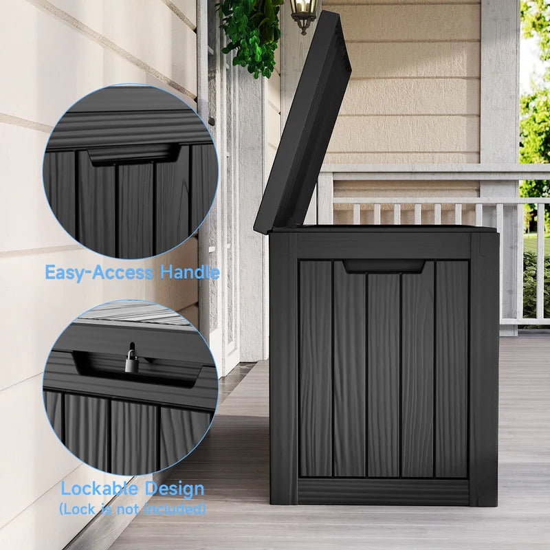 45-Gallon Waterproof Outdoor Storage Box with Locking Lid and Seat Bench