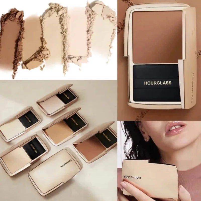 Oil-Control Translucent Face Powder with Mirror & Puff - Long-Lasting Makeup Setting, 10.5g