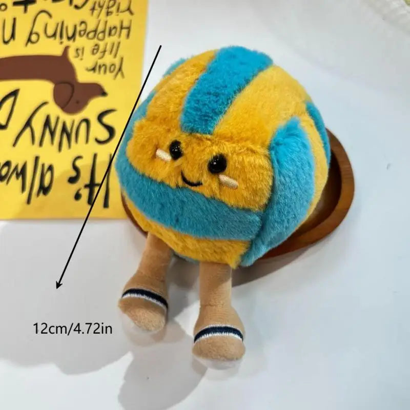 Soft Plush Volleyball Toy Keychain & Bag Decor - Sports-Themed Gift