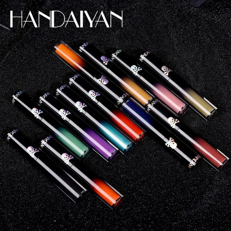 Halloween Goth Lipstick Set Long Lasting Matte Lip Gloss for Cosplay