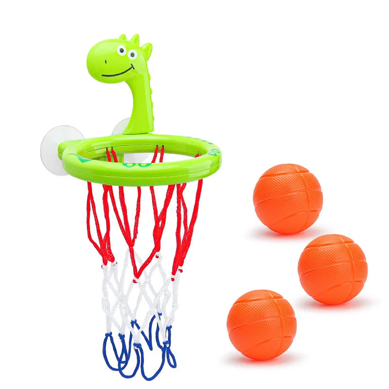 Baby Bath Toy Water Play Set with Basketball Hoop & 3 Balls - Suction Cup Pool Toy for Kids